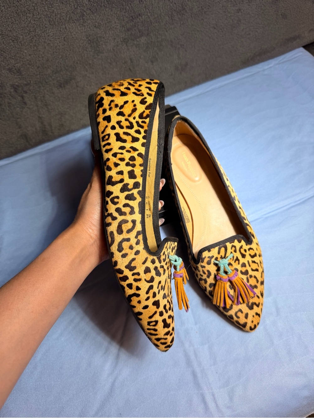 Hush Puppies Leopard Tassel Pointed Flats - Yellow & Black - Picture 7 of 11